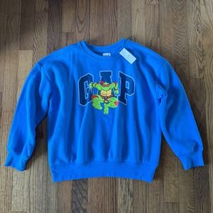 GAP Kids Size M 8 Ninja Turtles Blue Crewneck Sweatshirt TMNT Raphael